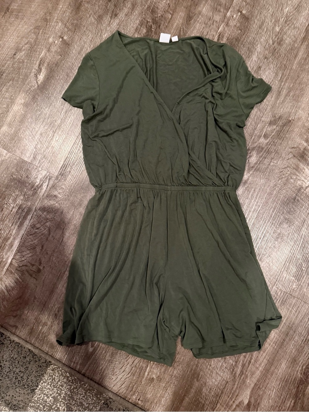 GAP Olive Green Short Sleeve Wrap Romper